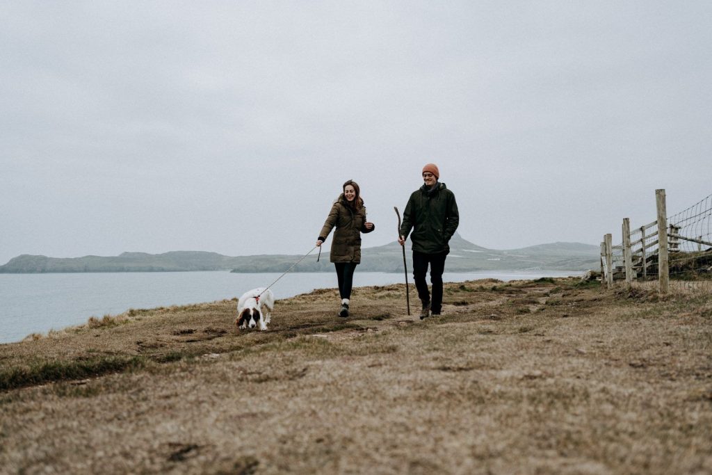 Couples Dog Walking